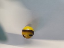 Bumblebee Glass Marble Yellow with Dark Swirls