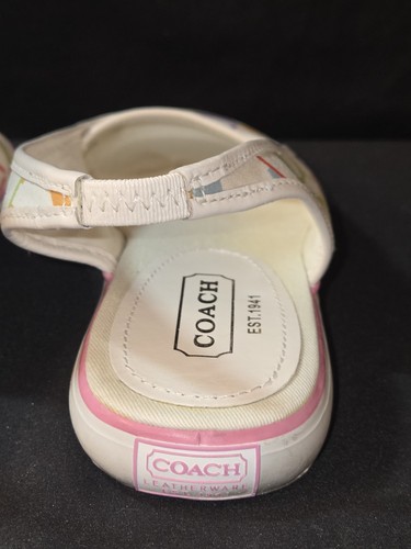 Coach Madeline Slingback Flat Shoe / Sneaker - Size 8.5 M Canvas Logo - Picture 5 of 10