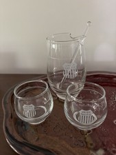 Vintage 1040s-1960s Union Pacific Railroad 4 oz Glasses, Pitcher & Stirrer