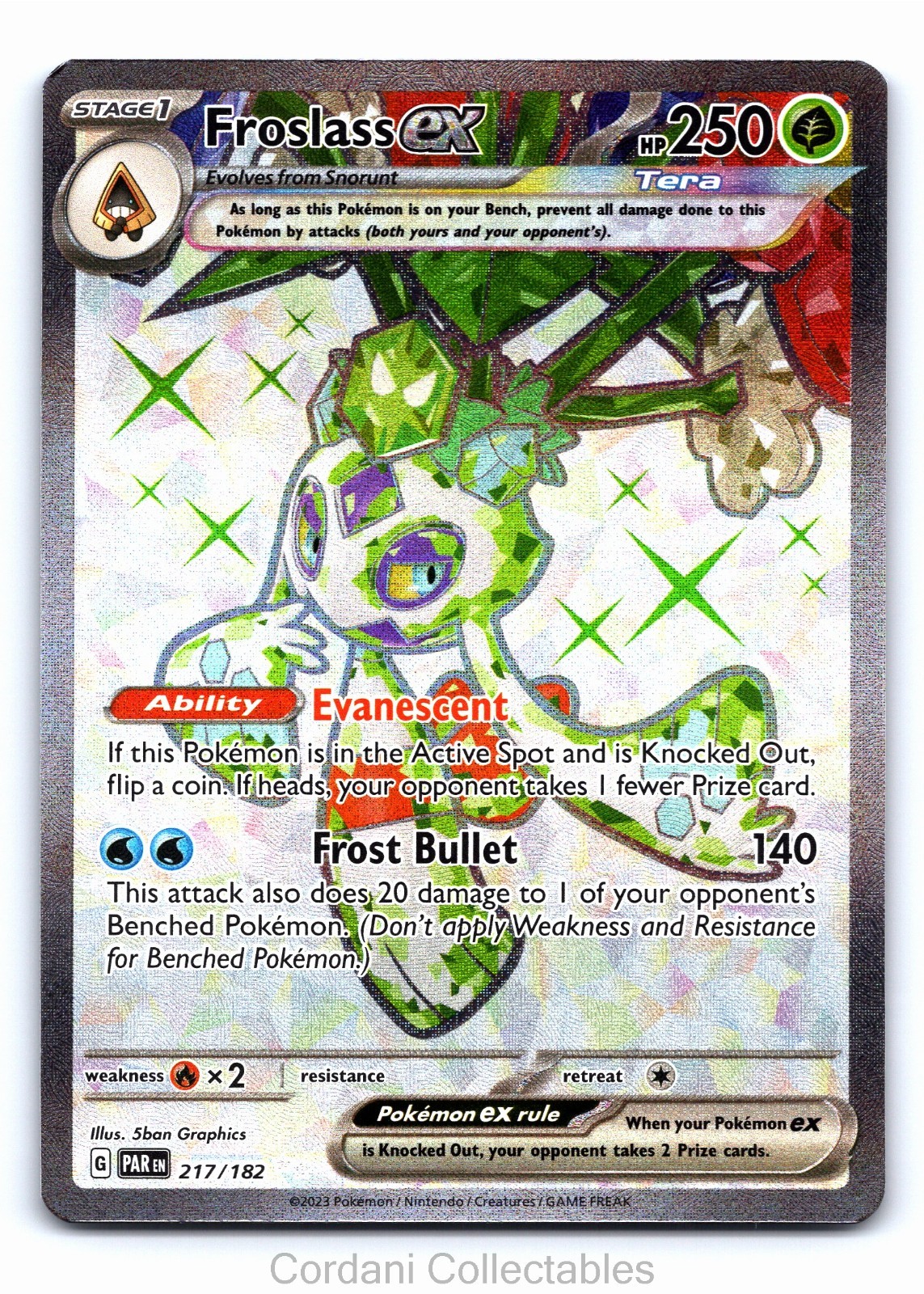 Froslass EX 217/182 - Paradox Rift - Pokemon Card - Near Mint