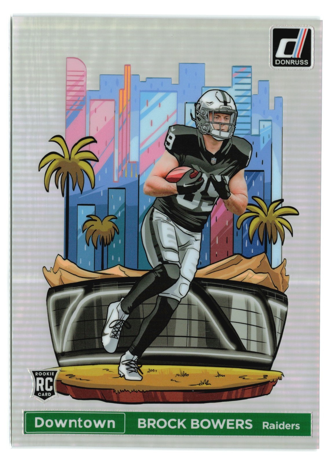 Brock Bowers 2024 Panini Donruss Jumbo Downtown Oversize RC Rookie #17 Raiders