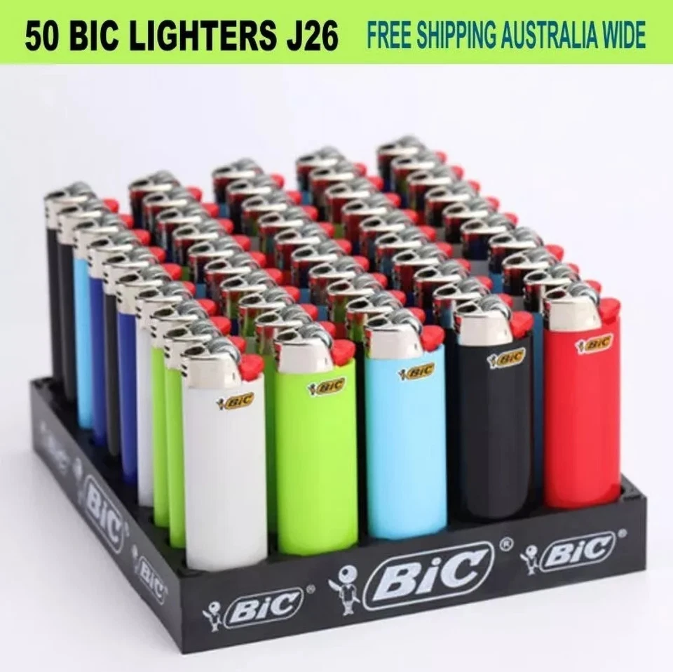 50x Bic Lighters Genuine J26 Maxi Cigarette Lighter Free Postage Australia Wide - image 1 of 1
