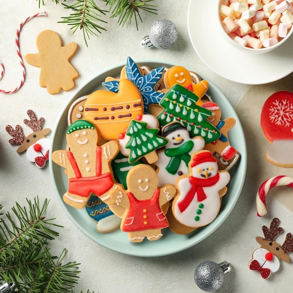 Christmas Cookie Cutter Set 18 Piece, Stainless Steel Shapes