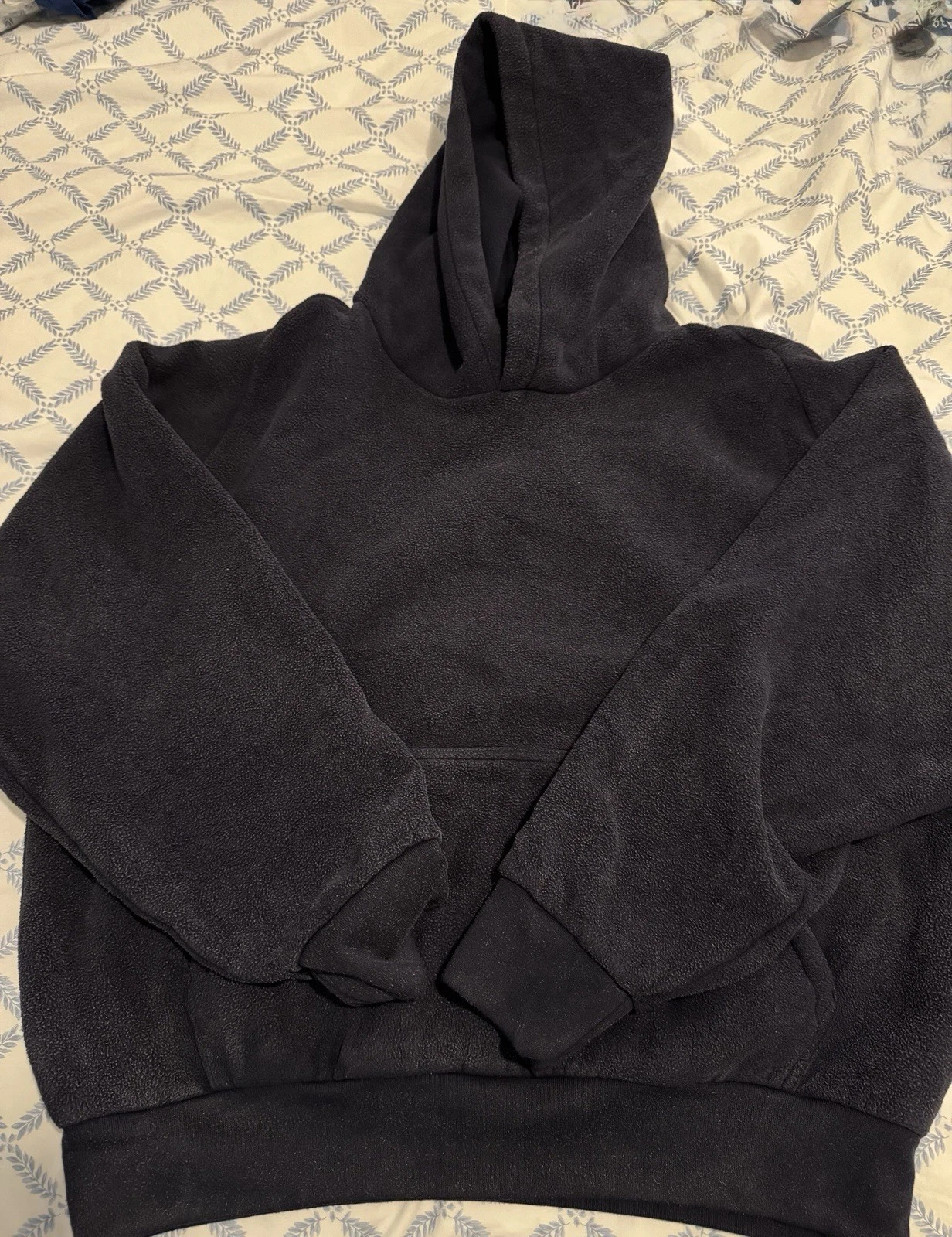 Felpa con cappuccio Yeezy Gap Balenciaga regular fit pile polare H09 blu navy taglia XL NUOVA