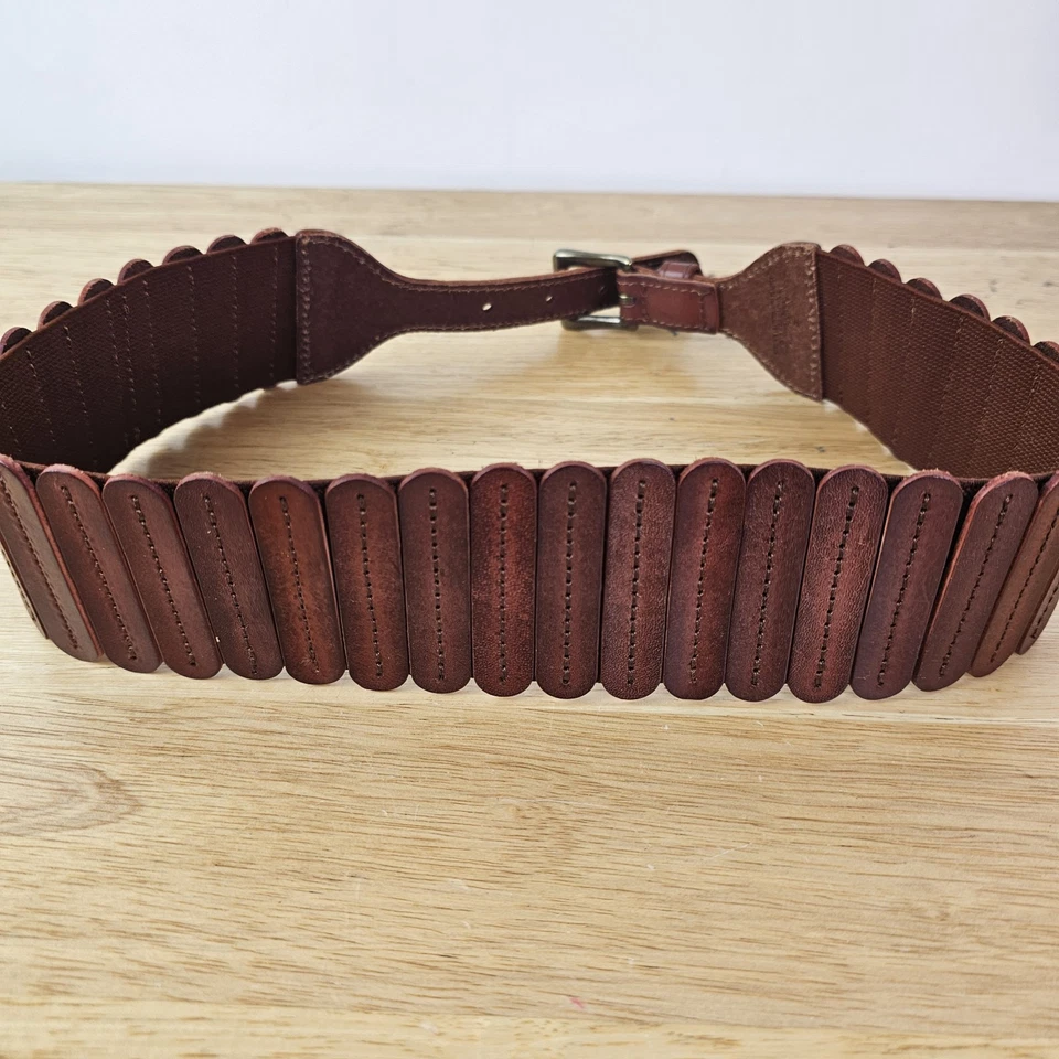 CINTURÓN Elástico Cuero Gladiador Marrón Boho S Cuero Mujer Foto 4 de 4