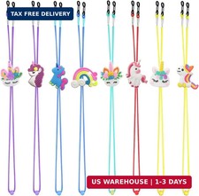 ZXSWEET 8PCS Kids Glasses Strap Unicorn Rainbow Adjuster Stretchy Eyeglass Strap