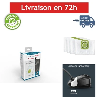 Rowenta ZR200920 Lot de 4 Sacs Aspirateur Hygiène+ Aromatic Fleur de Cotton - Photo 1/4