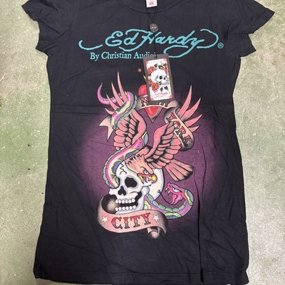 RARE Vintage Ed Hardy SHIRT Woman Size 0X NWT