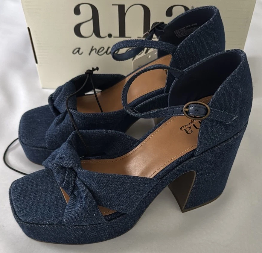 JORDAN Sandali con zeppa denim donna 7 5 ANA Holland