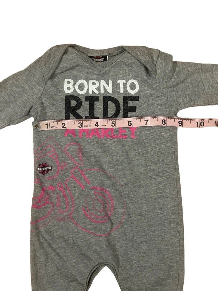 TRAJE HARLEY-DAVIDSON BEBÉ NIÑO TALLA 6-9 MESES GRIS UNA PIEZA Foto 4 de 4