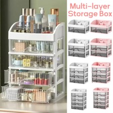 Multi-layer Storage Box Desktop Drawer Cabinet Cosmetics Jewelry Organizers US