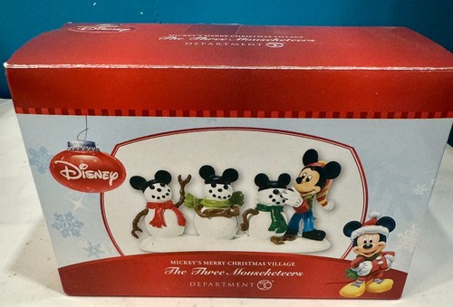 NUOVA STATUETTA DEPT56 DISNEY VILLAGE TOPOLINO PUPAZZO DI NEVE TRE TOPOLINI - Foto 6 di 7