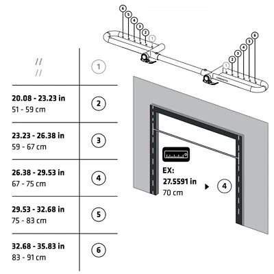 Barre de traction pour porte musculation à fixer sans vis - Photo 1/4