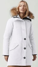 Canada Goose Rossclair Parka White Uk 8 Xs Rrp £1250 #b86
