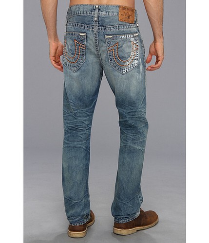 NUEVO True Religion Brand Jeans Para Hombre Geno Delgados Rectos Super T Naranja 32, 33, 42 - Imagen 4 de 7