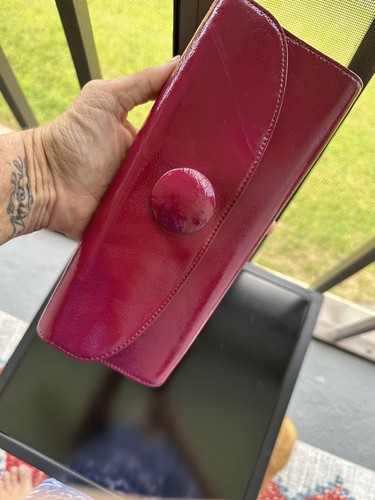 HOBO Bolso Cartera Clutch CRANBERRY Correa Cuero para Mano; Muchos Bolsillos - Imagen 10 de 10