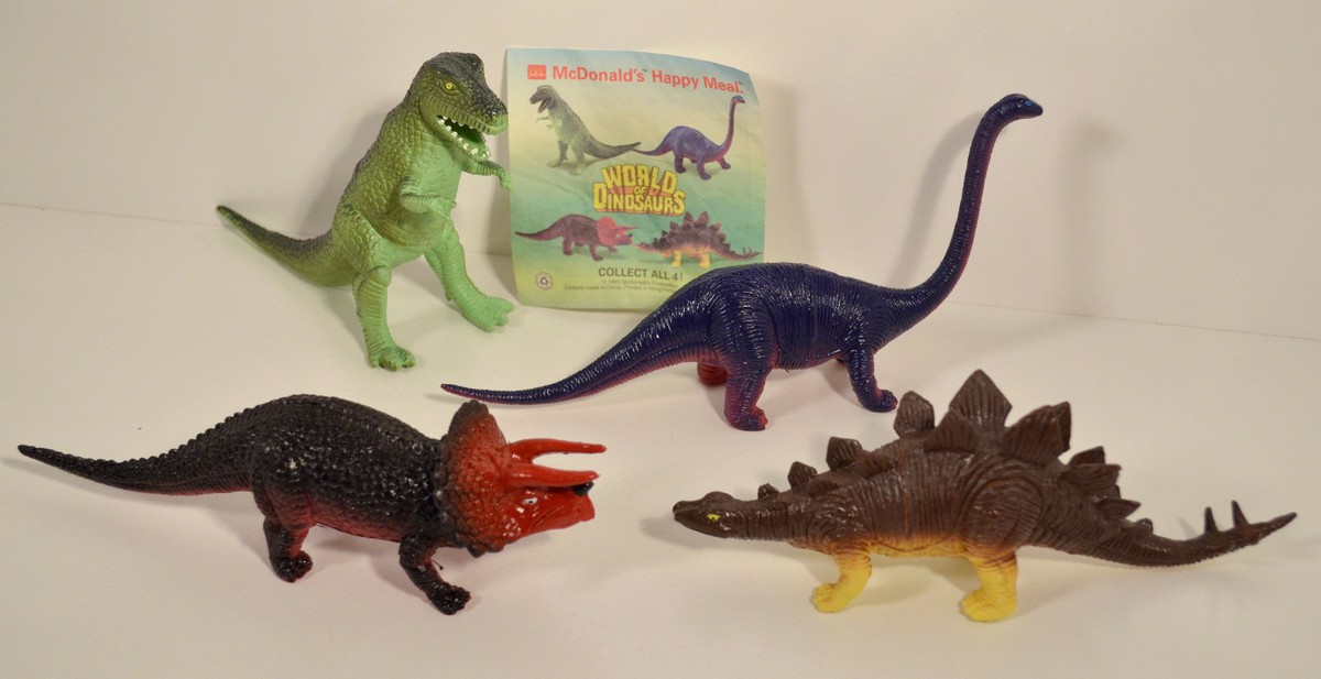 1993 T-Rex Triceratops Stegosaurus McDonald's EUROPE Dinosaur