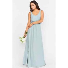 Show Me Your Mumu Kendall Maxi Silver Sage Dress Bridesmaid Dress Large