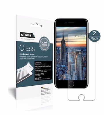 2x Schutzfolie für Apple iPhone 8 Plus matt - Anti-Shock 9H Folie dipos Glass