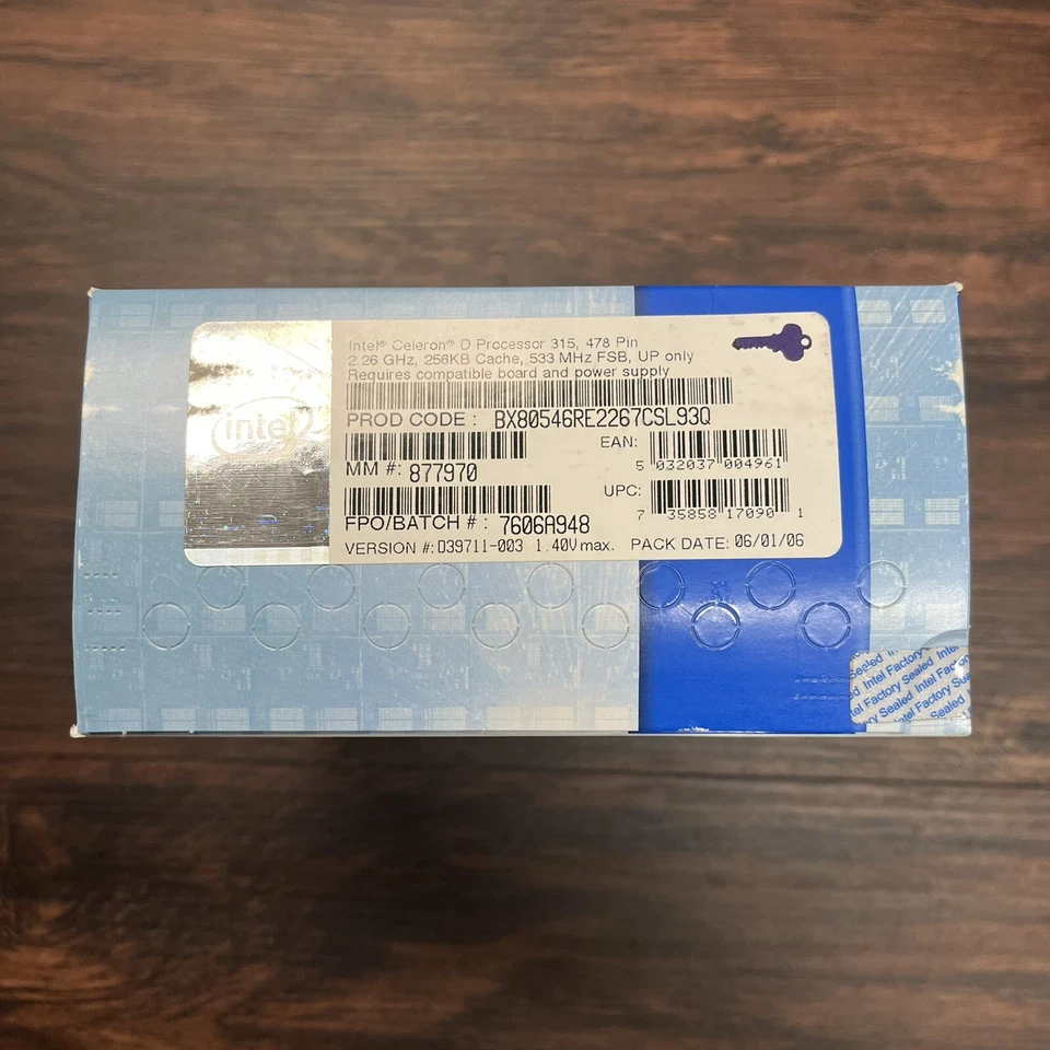 New Sealed Intel Celeron D Processor 315 2.26 GHz With Heatsink & Fan - Image 4 of 4