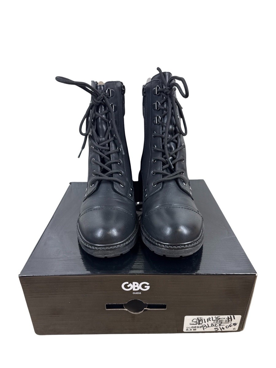 Guess Shoes Guess Black Leather Boots GBG Los Angeles By GUESS