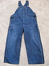 Mens Dickies Denim Bib Overalls, Size 42"  X  26 1/2"