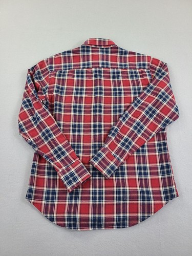 Naked & Famous Shirt Mens Medium Red Plaid Light Flannel Button Up Outdoor - Picture 8 of 9