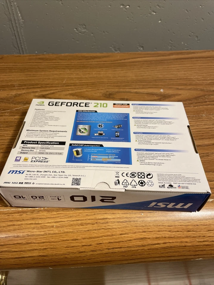 MSI NVIDIA GeForce 210 (N210-512D2) 512 MB DDR2 SDRAM PCI Express x16... - Image 3 of 4