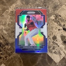 2022 Panini Prizm Red White Blue Prizm #218 Emmanuel Clase Guardians B-8