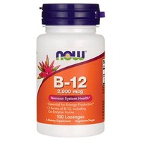 Now Foods, Vitamin B-12 2000Mcg Nerven Stress 100 Kautabletten Super Preis
