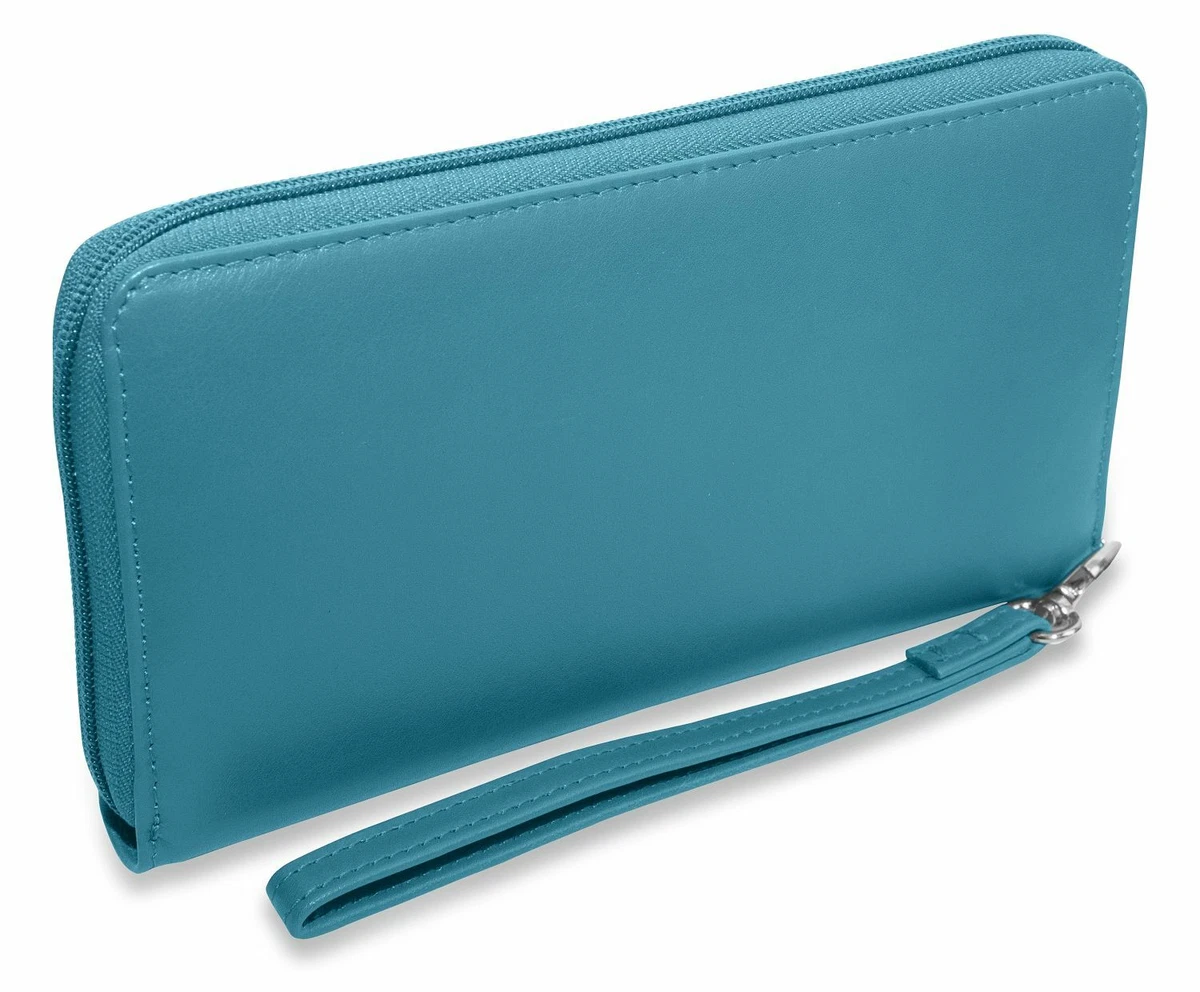 Saddler Sophia Long Double Zip Purse Phone Holder Teal eBay