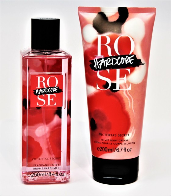 Victoria Secret HARDCORE ROSE Fragrance Mist Spray Splash 8.4oz + Body
