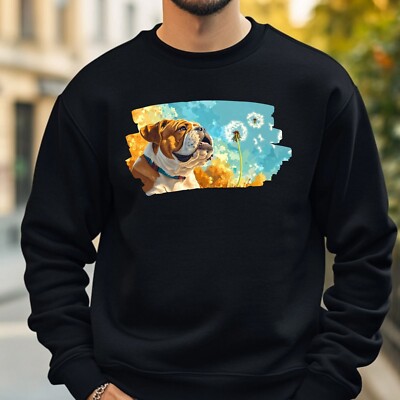 Bulldog Dandelion Sweatshirt Cosy and Perfect for Any Occasion S to 4XL