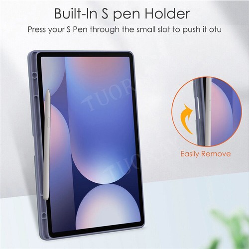 For Samsung Galaxy Tab S10 Plus S9 S9+ Plus S8 S7 Case Flip Leather Stand Cover - Picture 43 of 71