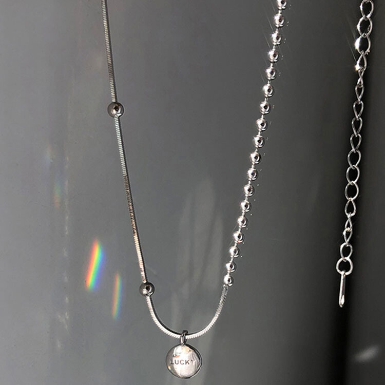 925 Sterling Silber Glückswünsch Glücksbohnen Choker Perlen Kette Halskette