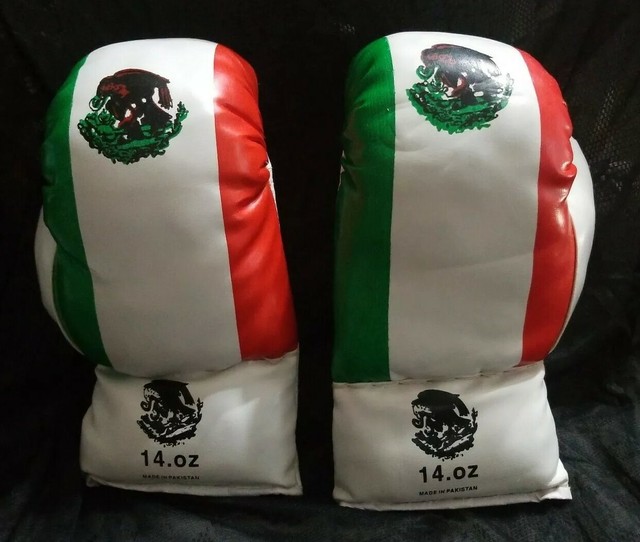 14.oz Mexican Flag Lace Up Boxing Gloves Red White Green eBay
