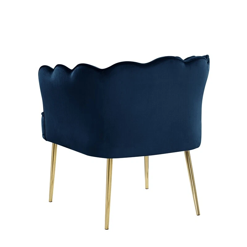 Navy blue accent chair with gold legs deals