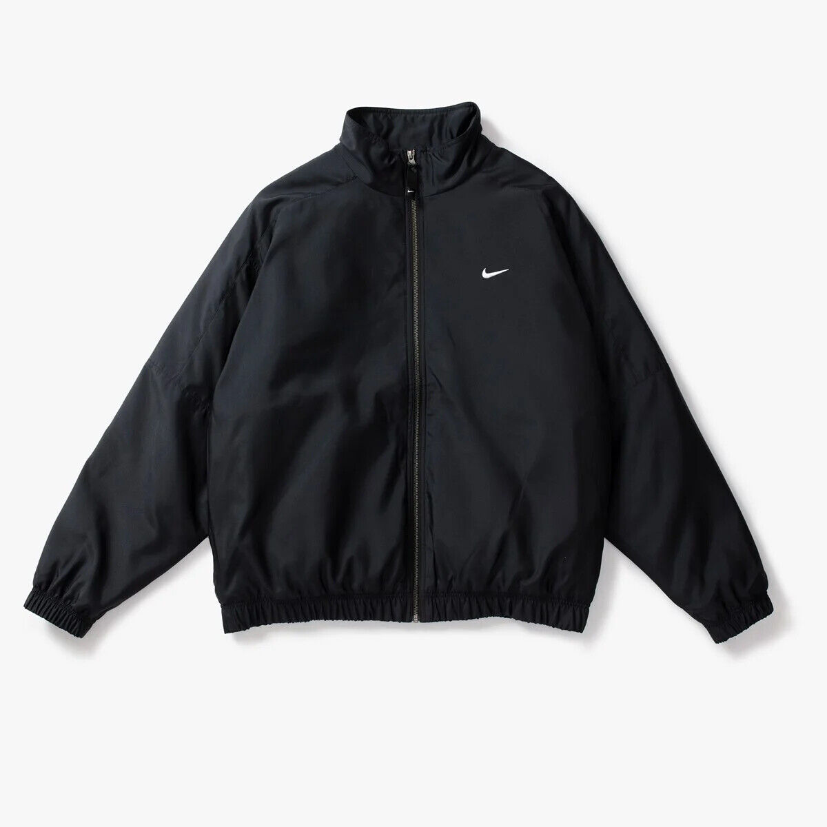Nike NikeLAB Solo Swoosh Satin Bomber Jacket BLACK/KUMQUAT Nike NikeLAB Solo Swoosh Satin Bomber Jacket BLACK/KUMQUAT