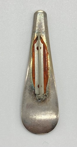 VTG Sterling Silver Teaspoon Brooch Pin Etched Floral 10.5 grams Metal Craft - Picture 3 of 8