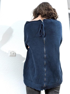 Acne Studios ''Shore'' Strick Pullover/ Kleid Gr. S Blau Oversized Zipper Reißve