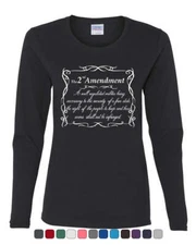 2nd Amendment Women's Long Sleeve Tee Freedom Right to Bear Arms Constitution