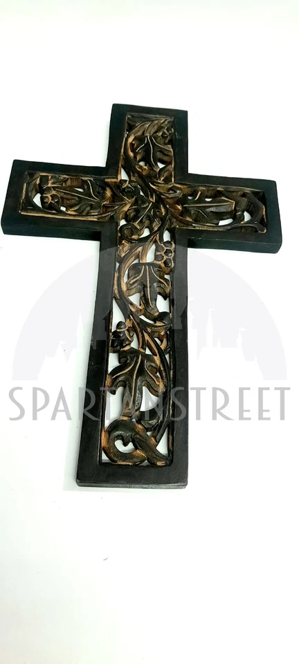 Handmade Wood Cross, Wall Hanging Wooden Cross, Wall Christian Cross Religious - Image 4 of 4