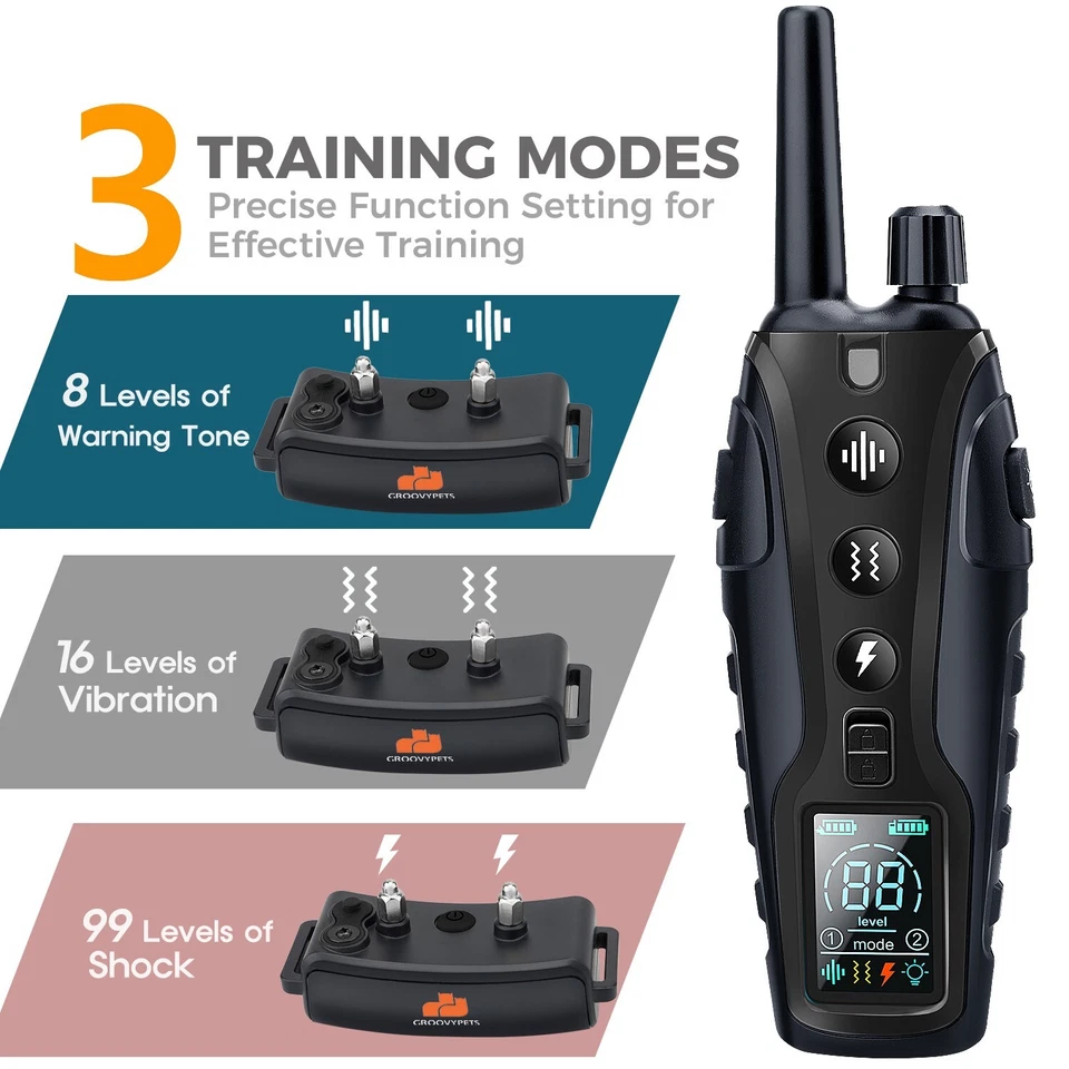 Color LCD 1100 Yard Remote Dog Training Shock Collar for Small Medium Large Dogs - Image 2 of 4