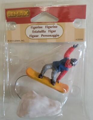 Christmas Town Snowboard Jump Boy Athlete Lemax Figurine 2012 NIP