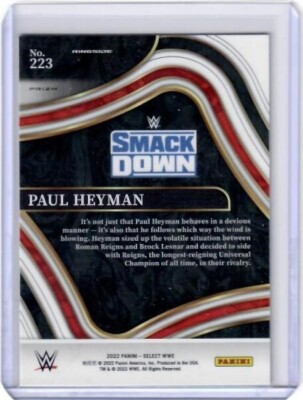 2022 Select WWE Paul Heyman Red Wave Prizm Insert Card #223