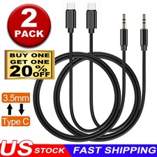 2pcs For Samsung S25 Ultra S25 USB-C to 3.5mm Aux Cable Audio Cord Car Stereo
