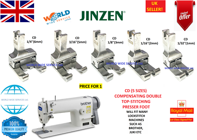 2 Piece Compensating Presser Foot Set For Singer Industrial Machines - 1/8 & 1/16 Right Foot