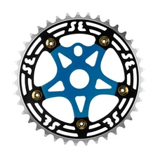 Chainring SE Bikes 1pc 39T 1/8 Alloy w/Spider Black/Blue Chrome Plated