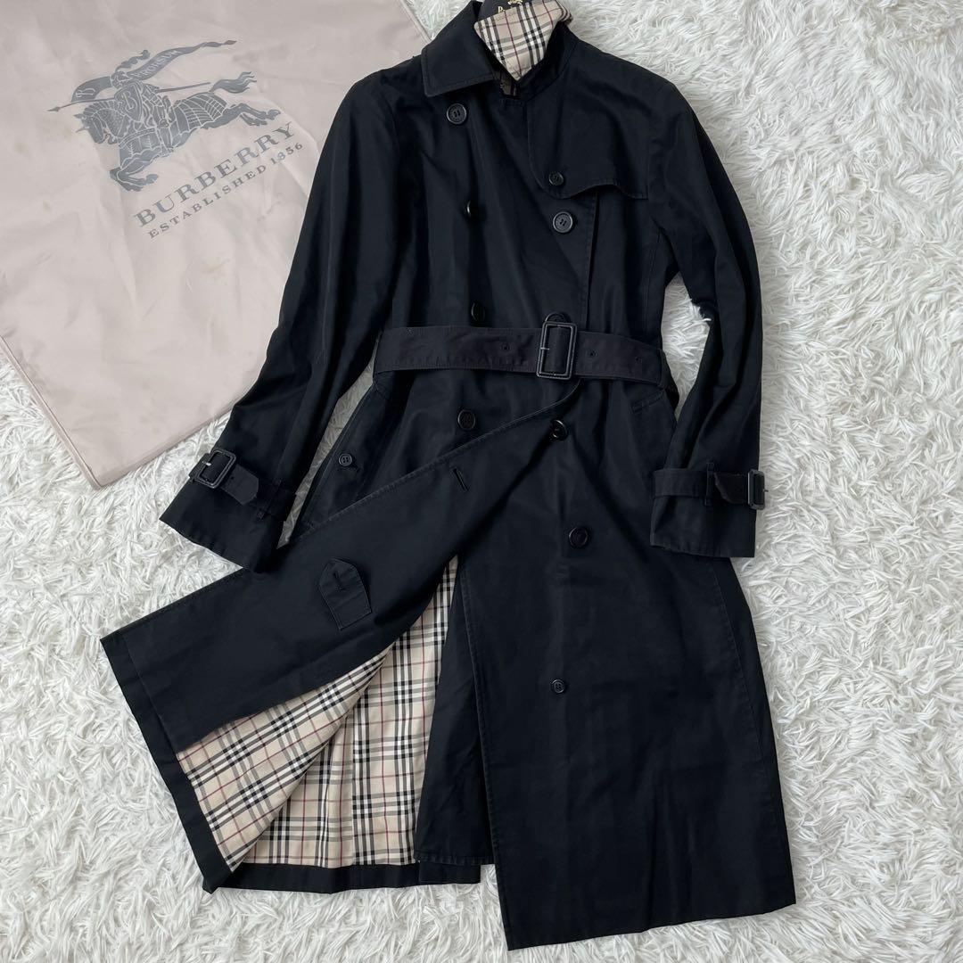 Burberry London Trench Coat With Belt Nova Check Long No. 9 M
