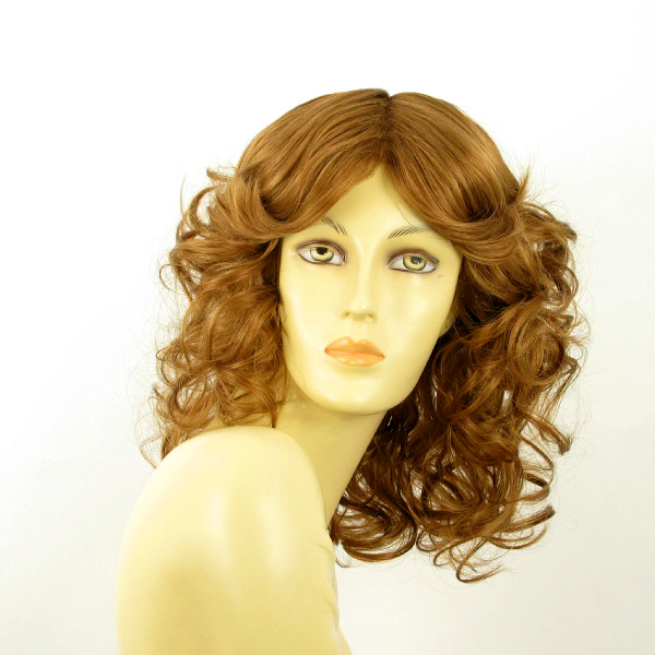 Perruque mi-longue bouclée blond foncé WHITNEY 27 pour soirée et quotidien